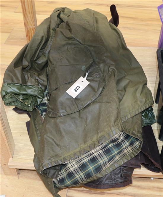 A vintage Barbour jacket and a Backhouse wax jacket